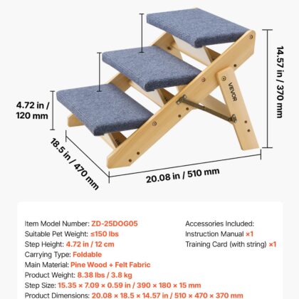 Stairway to Couch | 3-Step Wooden Dog Stairs | PAWS